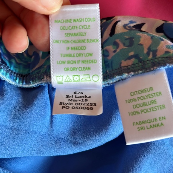 NWT Lilly Lulitzer Mylee Tie Front Short in light aqua spritz - Picture 4 of 6